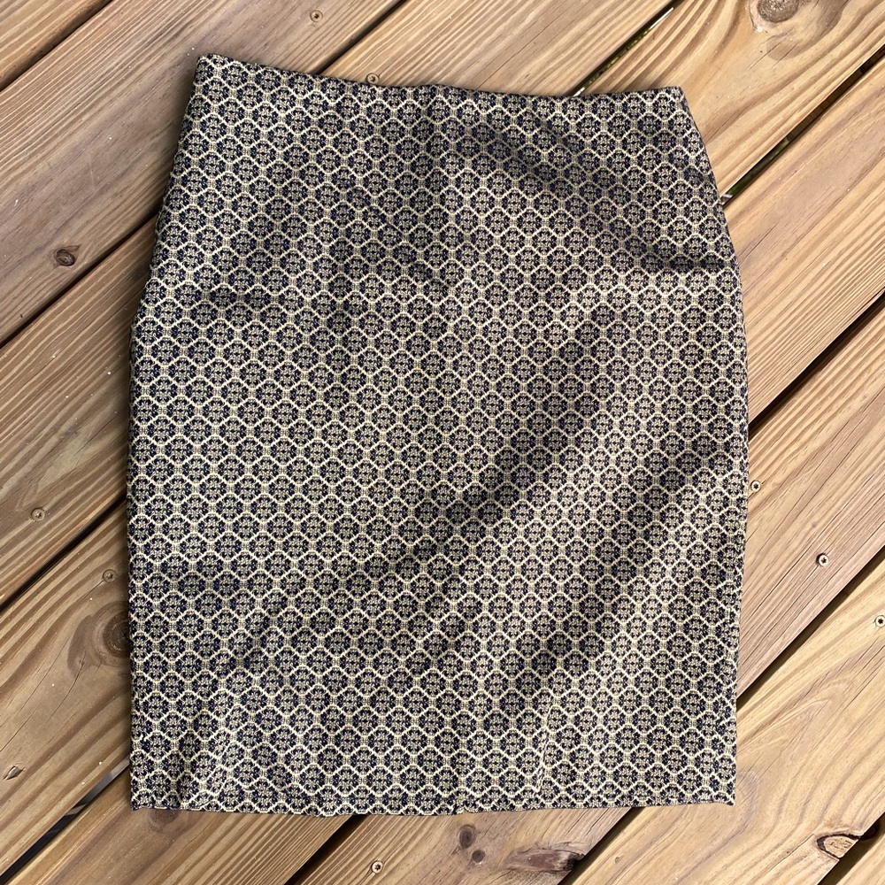 Ann Taylor Gold/ Black Pencil Skirt 8P